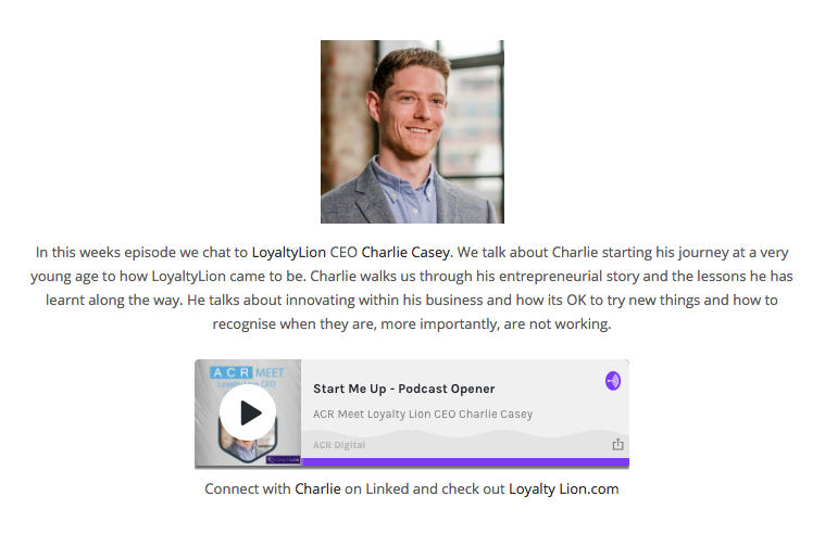 Charlie Casey joins ACR Digital on their podcast 