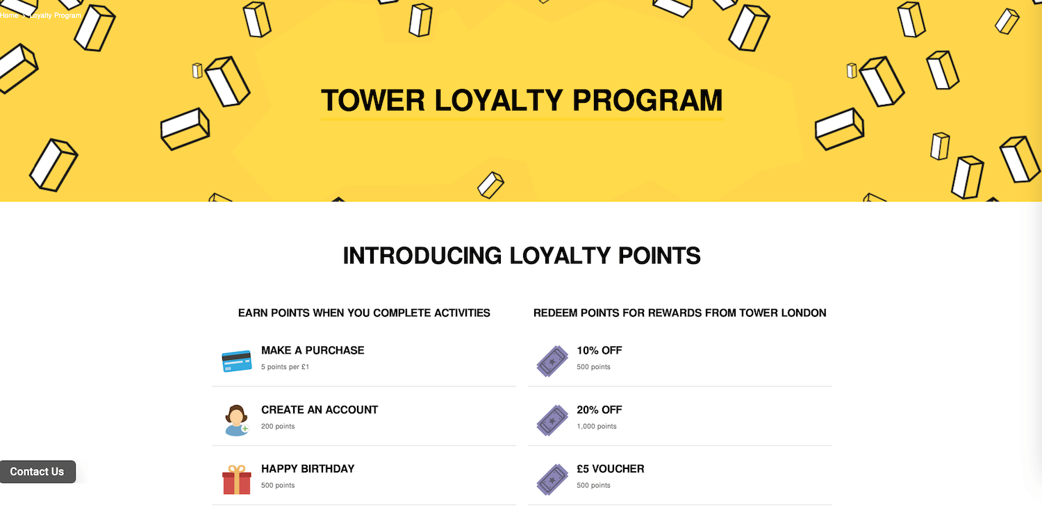Tower London loyalty program