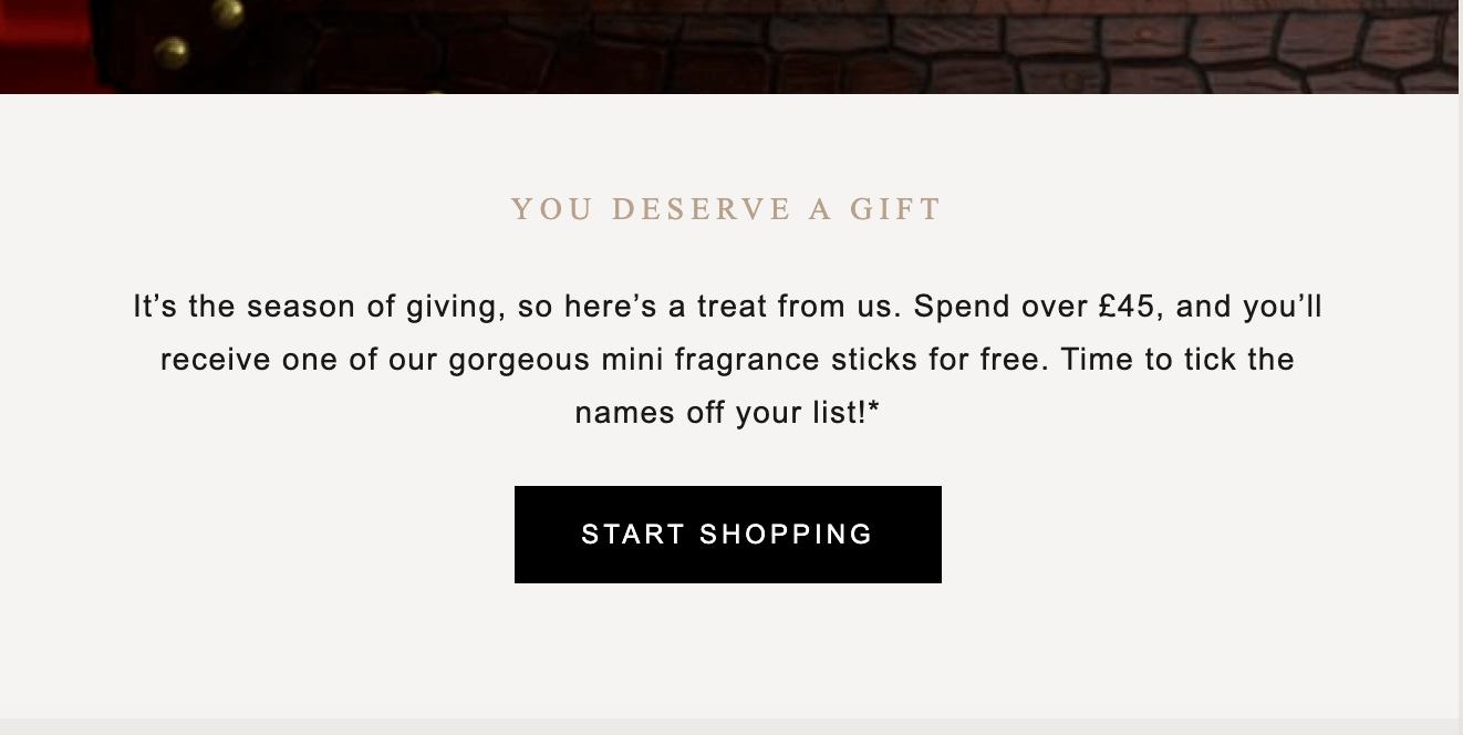 Screenshot of an email from Rituals Cosmetics